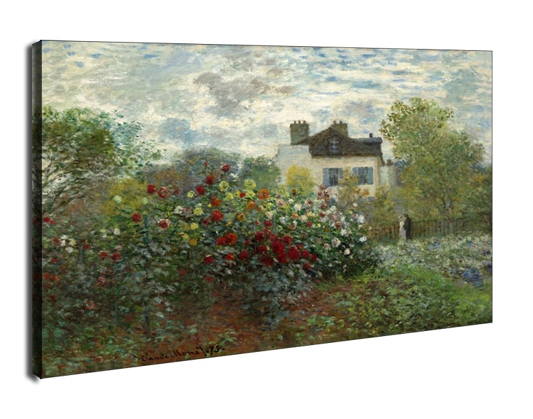 Image of The Artist's Garden in Argenteuil (A Corner of the Garden with Dahlias), Claude Monet - obraz na płótnie Wymiar do wyboru: 30x20 cm