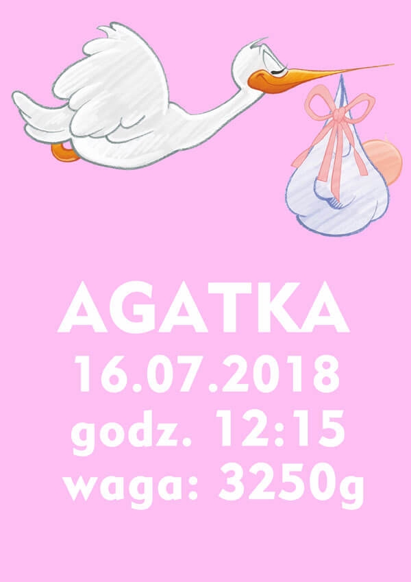 Image of Metryczka dla dziewczynki - plakat Wymiar do wyboru: 29,7x42 cm