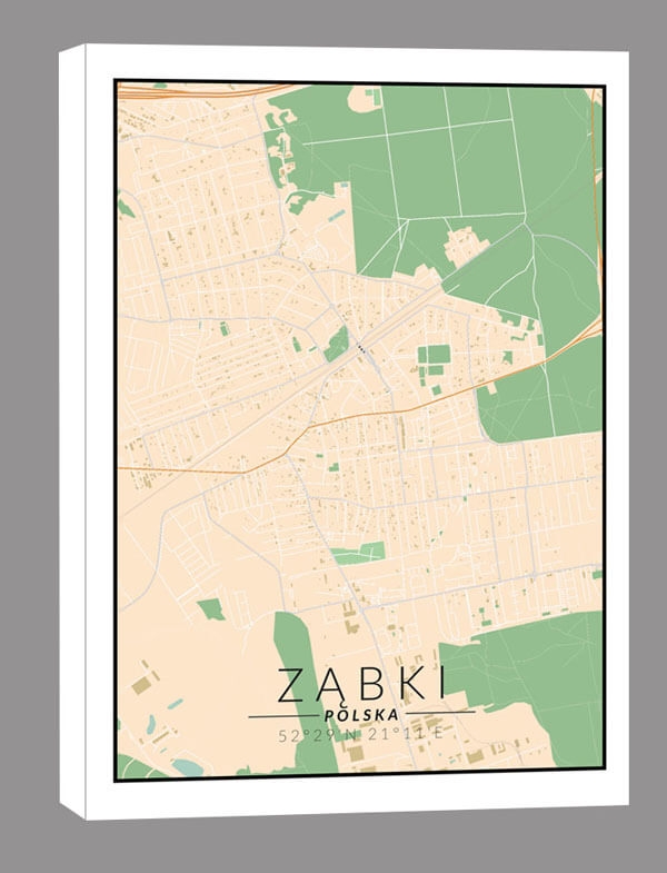 Image of Ząbki mapa kolorowa - obraz na płótnie Wymiar do wyboru: 40x50 cm