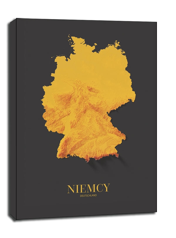 Image of Niemcy mapa złota - obraz na płótnie Wymiar do wyboru: 90x120 cm