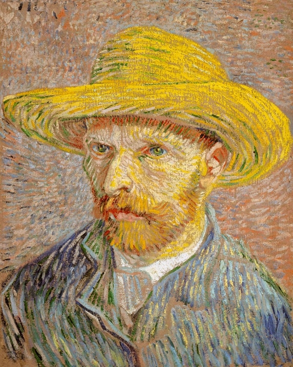 Image of Autoportret w Kapeluszu Słomkowym, Vincent van Gogh - plakat Wymiar do wyboru: 21x29,7 cm