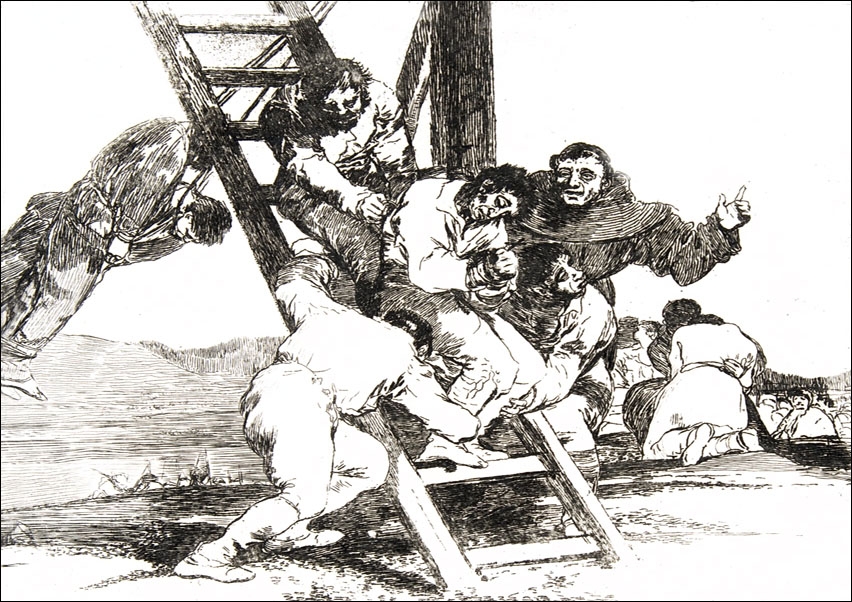 Image of Plate 14 from The Disasters of War (Los Desastres de la Guerra)- Its a Hard Step! (Duro es el paso!), Francisco Goya - plakat Wymiar do wyboru: 29,7x2