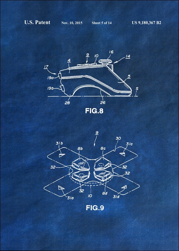 Image of Patent, Sony Kontroler 2015 Niebieski - plakat Wymiar do wyboru: 29,7x42 cm