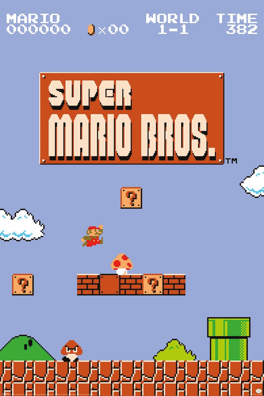 Image of Super Mario Bros Retro World 1-1 - plakat