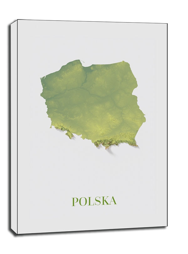 Image of Polska mapa kolorowa - obraz na płótnie Wymiar do wyboru: 40x50 cm