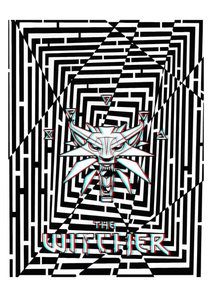 Image of Maze Gaze Wiedźmin The Witcher - plakat 3D Wymiar do wyboru: 29,7x42 cm