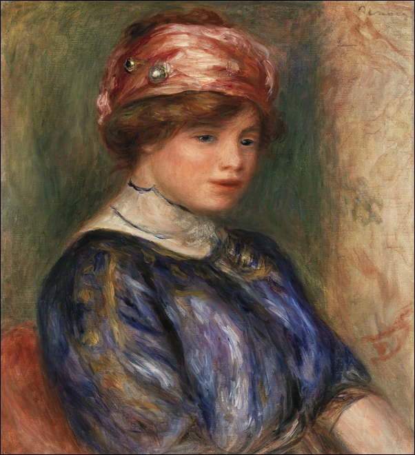 Image of Young Woman in Blue, Bust, Auguste Renoir - plakat Wymiar do wyboru: 30x40 cm