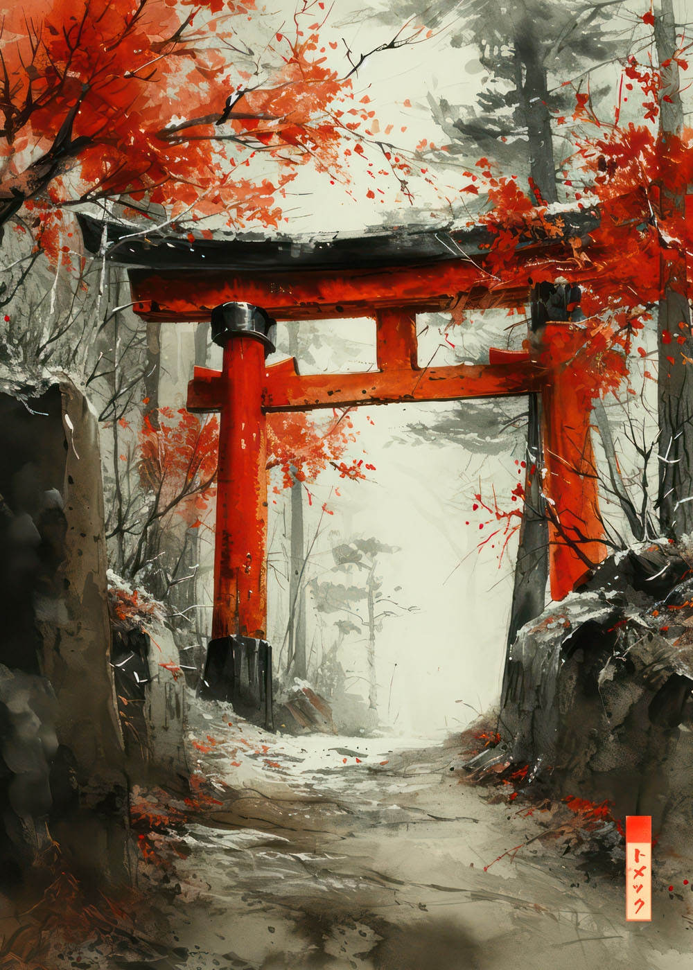 Image of Brama Torii - plakat Wymiar do wyboru: 21x29,7 cm