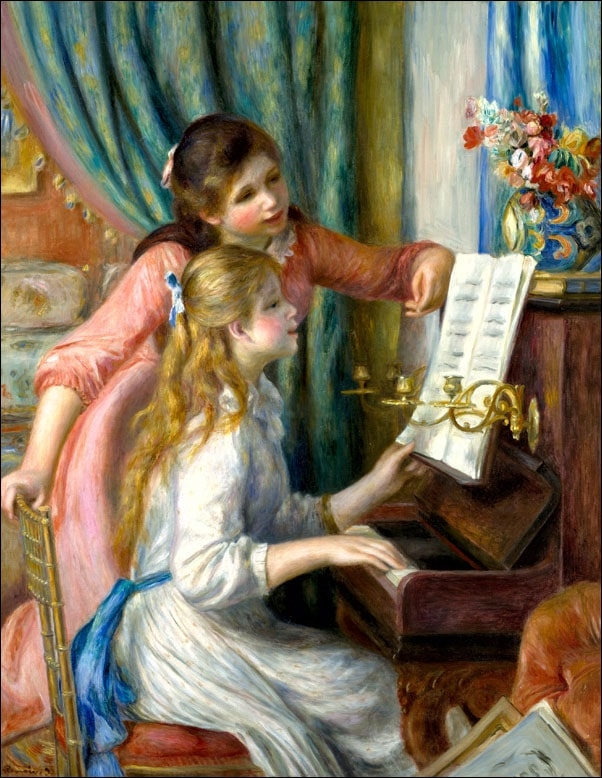 Image of Two Young Girls at the Piano, Auguste Renoir - plakat Wymiar do wyboru: 40x50 cm