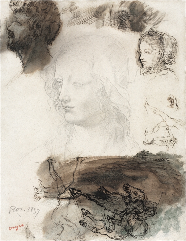 Image of Sheet of Studies and Sketches, Edgar Degas - plakat Wymiar do wyboru: 30x40 cm