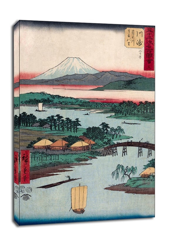 Image of Kawasaki Tsurumi River and Namamugi Village, Hiroshige - obraz na płótnie Wymiar do wyboru: 70x100 cm