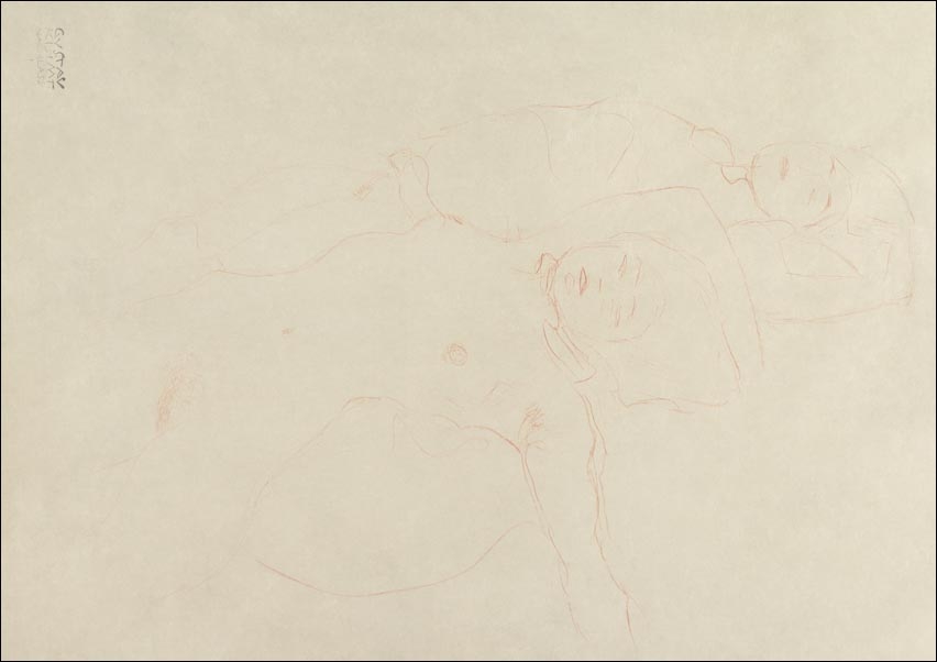 Image of Two Reclining Nudes, Gustav Klimt - plakat Wymiar do wyboru: 80x60 cm