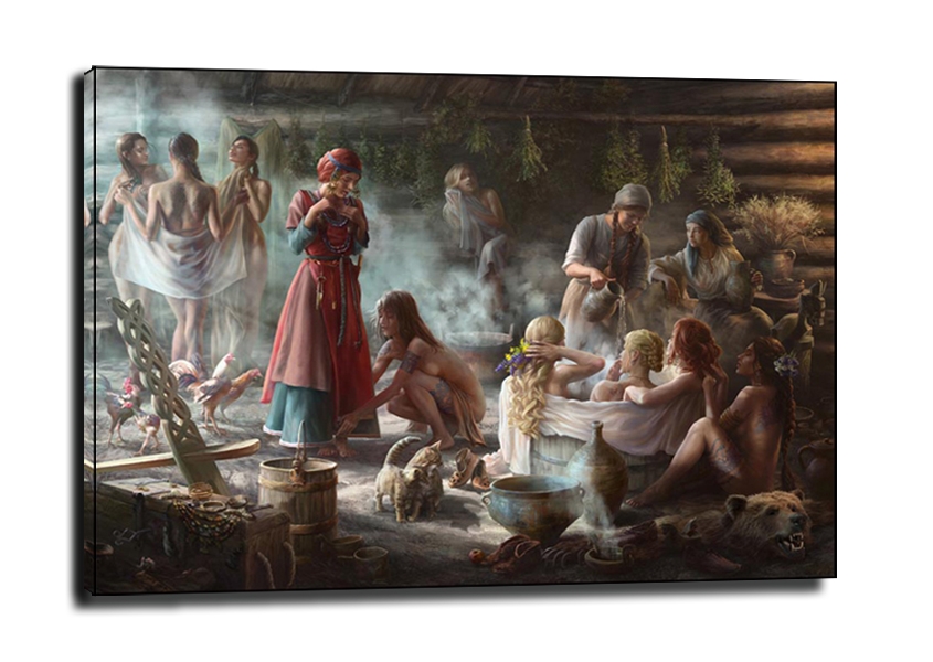 Image of Łaźnia wikińska - obraz na płótnie Wymiar do wyboru: 100x70 cm