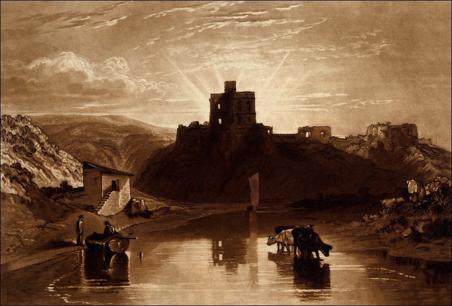 Image of Norham Castle on the Tweed (Liber Studiorum, part XII, plate 57), William Turner - plakat Wymiar do wyboru: 40x30 cm