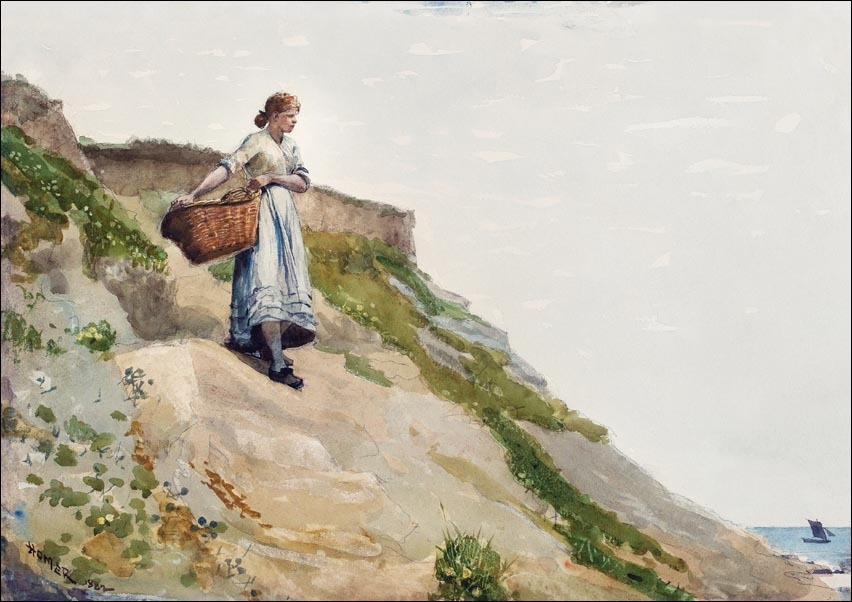 Image of Girl Carrying a Basket, Winslow Homer - plakat Wymiar do wyboru: 100x70 cm