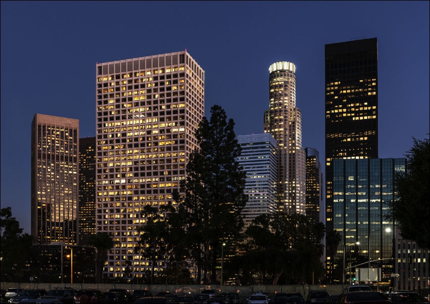 Image of Central Los Angeles, California, at night., Carol Highsmith - plakat Wymiar do wyboru: 42x29,7 cm