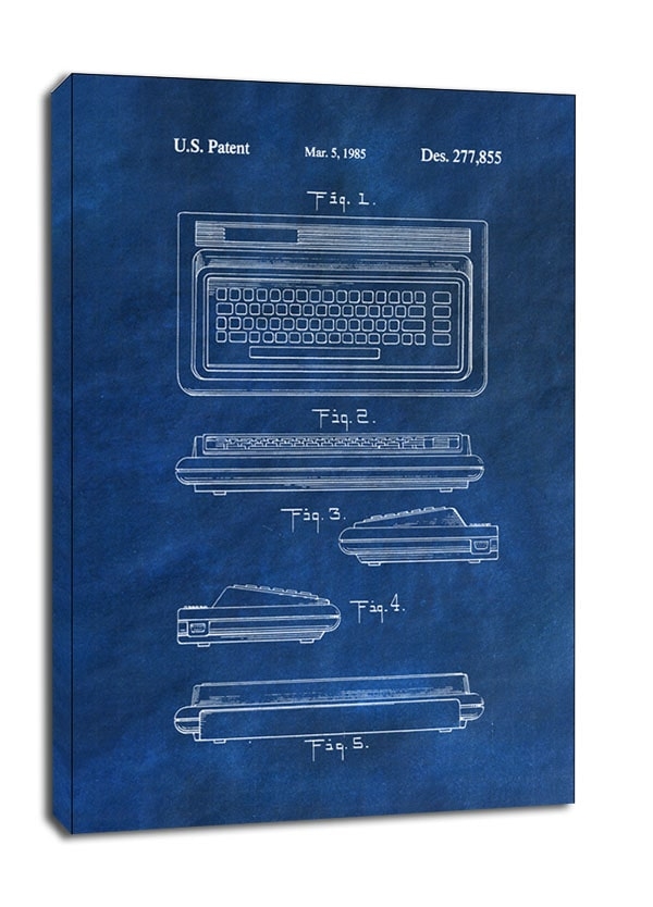 Image of Patent, KOmputer Osobisty 1985 Niebieski - obraz na płótnie Wymiar do wyboru: 40x50 cm