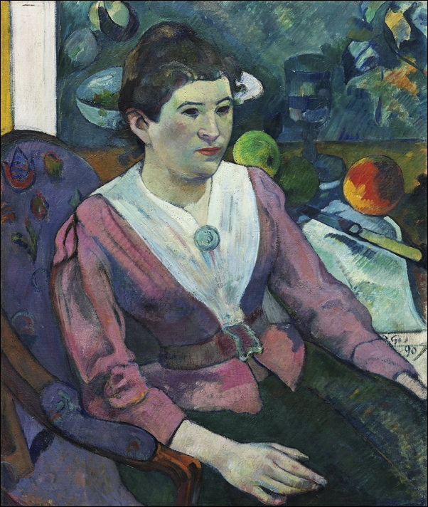 Image of Woman in front of a Still Life by Cézanne, Paul Gauguin - plakat Wymiar do wyboru: 70x100 cm