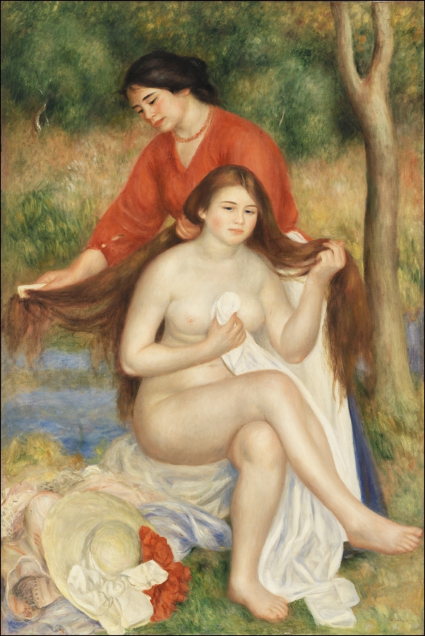 Image of Bather and Maid, Auguste Renoir - plakat Wymiar do wyboru: 21x29,7 cm