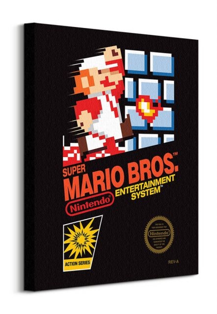 Image of Super Mario Bros NES Cover - obraz na płótnie