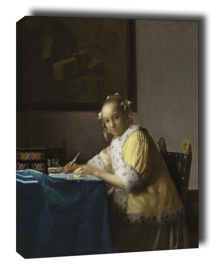 Image of A Lady Writing a Letter, Jan Vermeer - obraz na płótnie Wymiar do wyboru: 20x30 cm