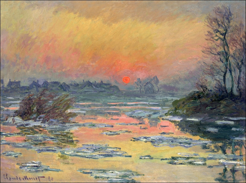 Image of Sunset on the Seine in Winter, Claude Monet - plakat Wymiar do wyboru: 59,4x42 cm
