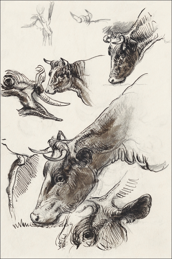 Image of Sketches of Cattle, Irvington, Samuel Colman - plakat Wymiar do wyboru: 21x29,7 cm