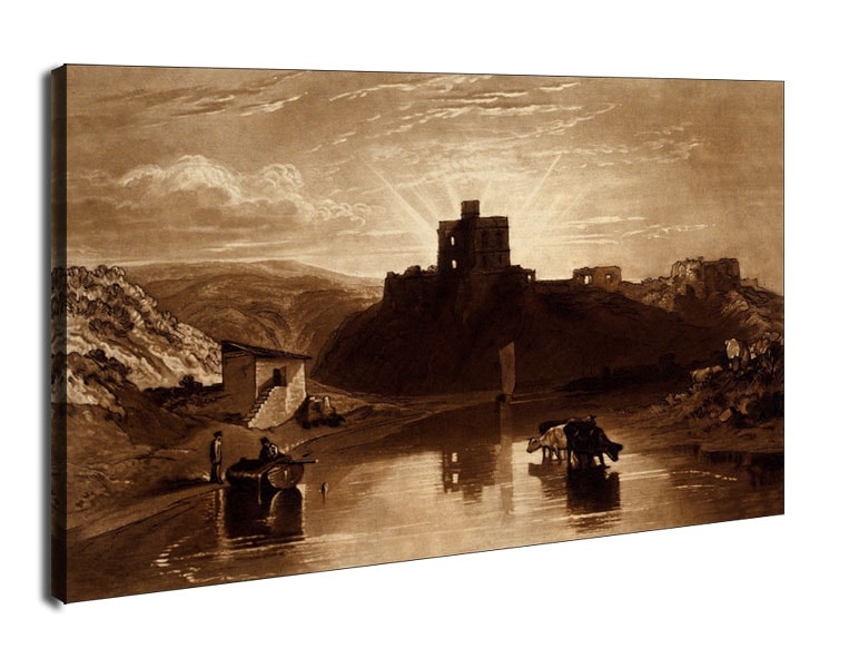 Image of Norham Castle on the Tweed (Liber Studiorum, part XII, plate 57), William Turner - obraz na płótnie Wymiar do wyboru: 120x90 cm