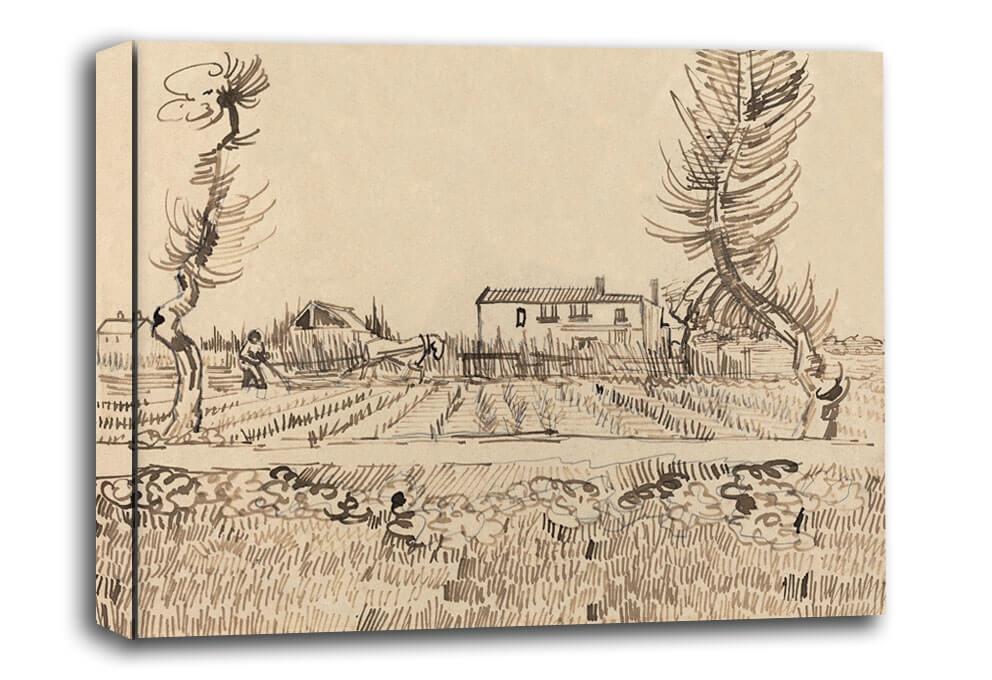 Image of Ploughman in the Fields near Arles, Vincent van Gogh - obraz na płótnie Wymiar do wyboru: 30x20 cm