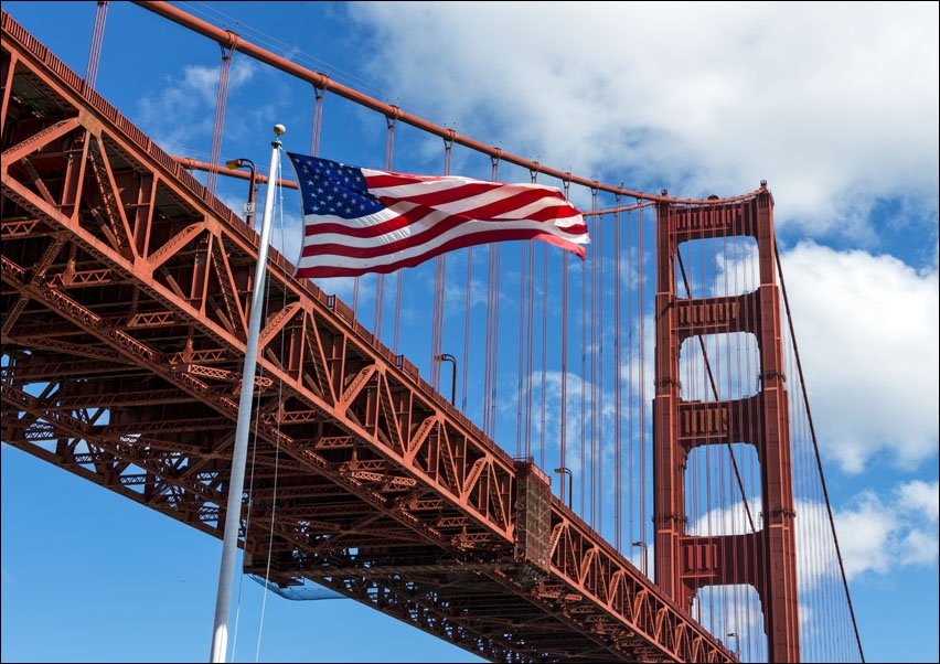 Image of Golden gate bridge, San Fransisco, Carol Highsmith - plakat Wymiar do wyboru: 100x70 cm