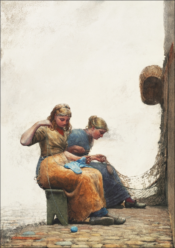 Image of Mending the Nets, Winslow Homer - plakat Wymiar do wyboru: 20x30 cm