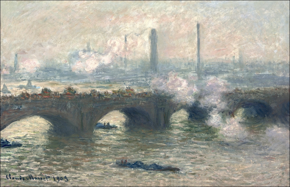 Image of Waterloo Bridge, Gray Day, Claude Monet - plakat Wymiar do wyboru: 40x30 cm