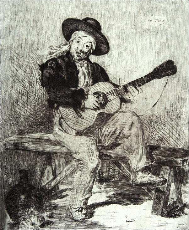 Image of The Spanish Singer (Le Guitarrero), Edouard Manet - plakat Wymiar do wyboru: 40x50 cm
