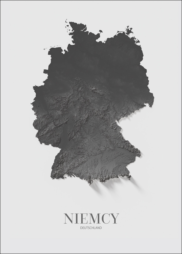 Image of Niemcy, mapa grafitowa - plakat Wymiar do wyboru: 40x50 cm