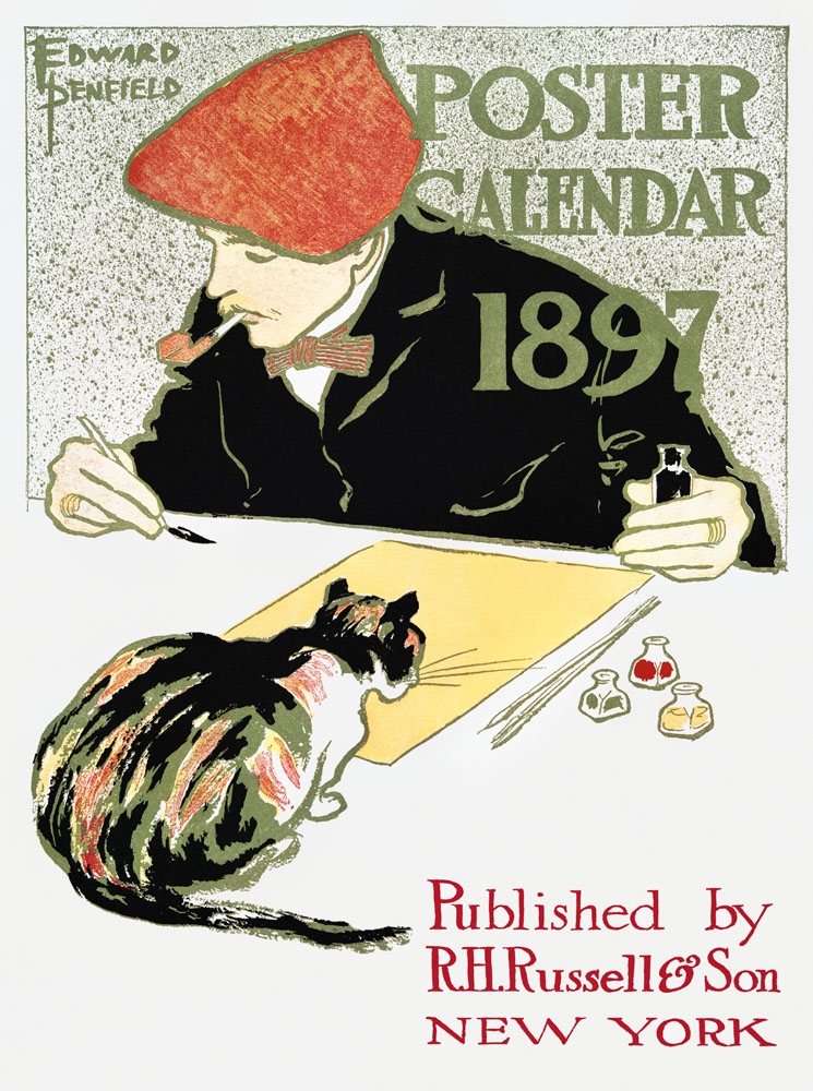 Image of Edward Penfield Poster Calendar (1897) - plakat Wymiar do wyboru: 21x29,7 cm