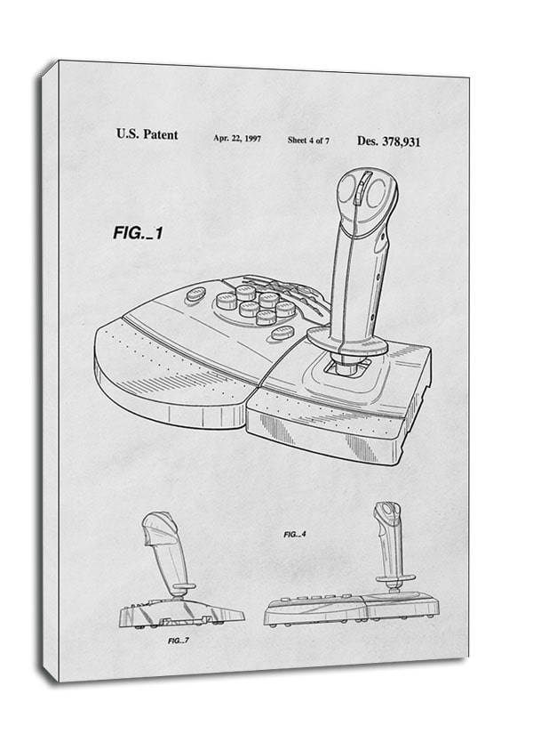 Image of Patent, Joystick Do gier 1997 - obraz na płótnie Wymiar do wyboru: 20x30 cm