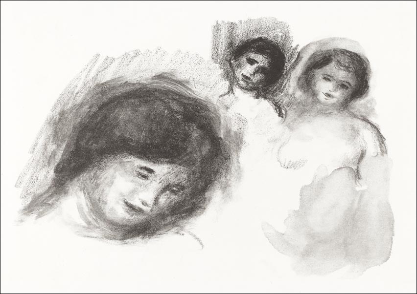 Image of Stone with Three Sketches, Auguste Renoir - plakat Wymiar do wyboru: 100x70 cm