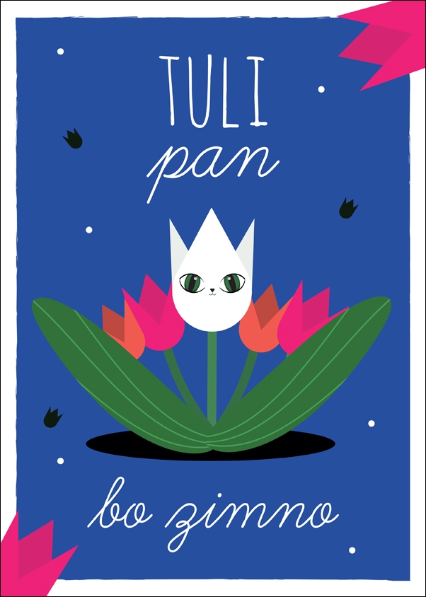 Image of TuliPan, bo zimno niebieskie tło - plakat Wymiar do wyboru: 20x30 cm