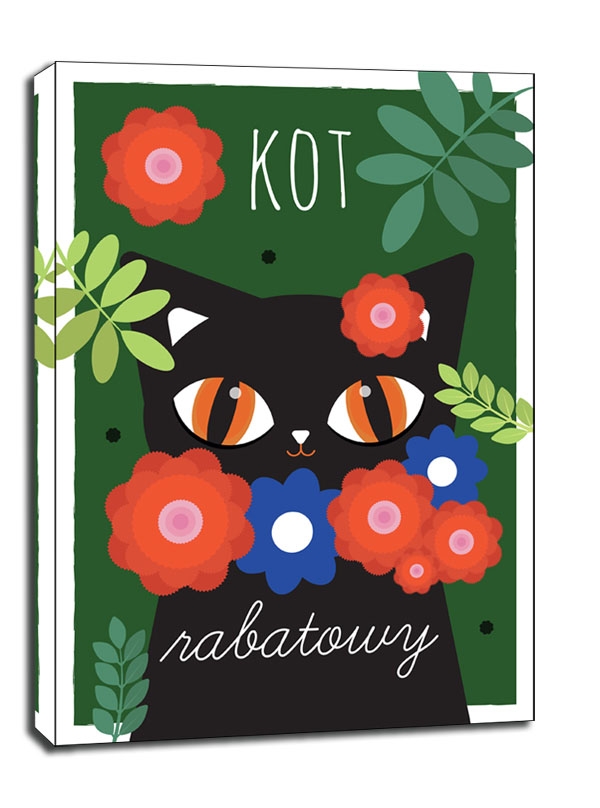Image of KotRabatowy zielone tło OlaPanek - obraz na płótnie Wymiar do wyboru: 70x100 cm