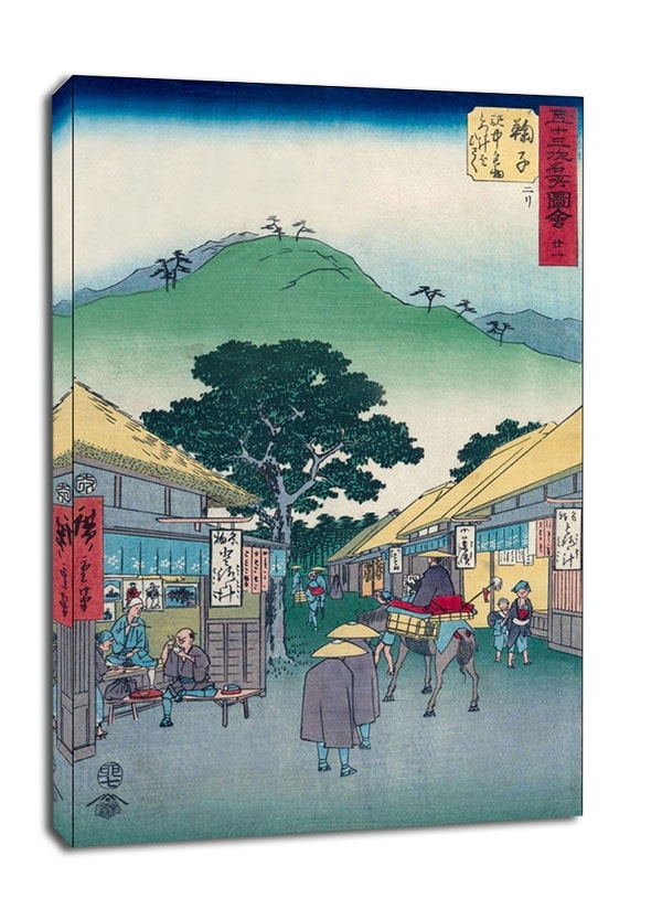 Image of Mariko Selling the Famous Yam Soup at the Station, Hiroshige - obraz na płótnie Wymiar do wyboru: 40x50 cm