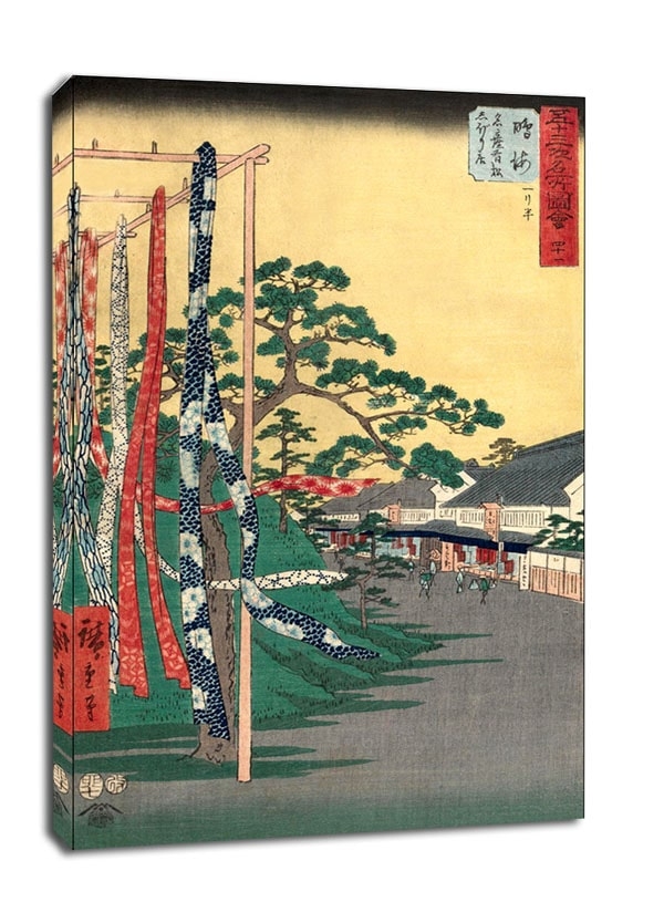 Image of Narumi Shop with Famous Arimatsu tie dyed Cloth, Hiroshige - obraz na płótnie Wymiar do wyboru: 90x120 cm