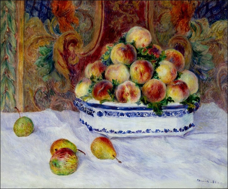 Image of Still Life with Peaches, Auguste Renoir - plakat Wymiar do wyboru: 100x70 cm