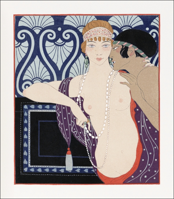 Image of Les Trois Beautes de Mnasidika, George Barbier - plakat Wymiar do wyboru: 30x30 cm