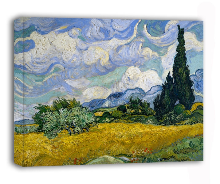 Image of Pole pszenicy z cyprysami - Vincent van Gogh - obraz na płótnie Wymiar do wyboru: 100x70 cm