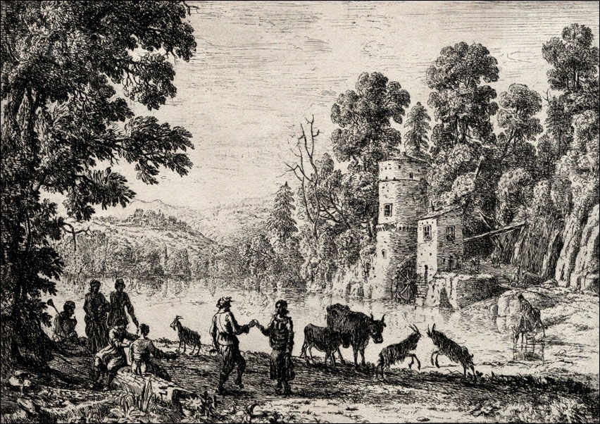 Image of The Dance by the River, Claude Lorrain - plakat Wymiar do wyboru: 29,7x21 cm