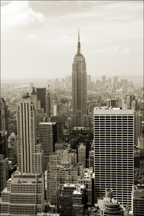Image of Nowy Jork. Manhattan panorama w sepii - plakat Wymiar do wyboru: 21x29,7 cm