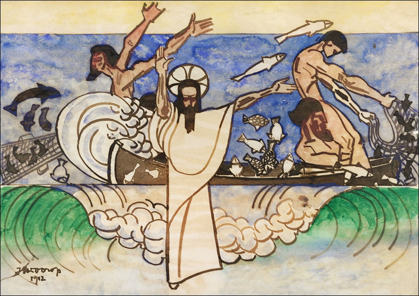 Image of The Miraculous Catch of Fish, Jan Toorop - plakat Wymiar do wyboru: 30x20 cm