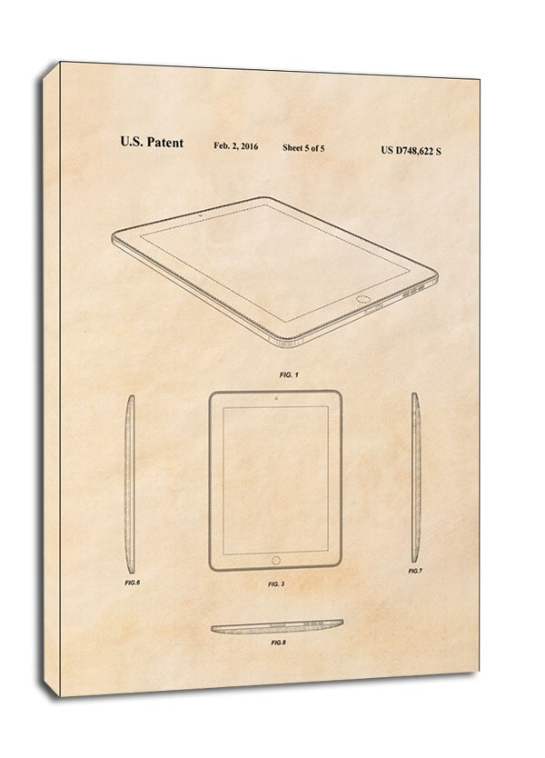 Image of Patent, Ipad 2016 sepia - obraz na płótnie Wymiar do wyboru: 40x50 cm