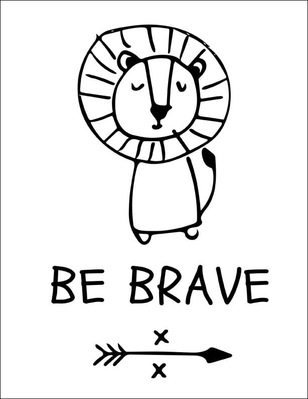 Image of Be brave - plakat Wymiar do wyboru: 21x29,7 cm