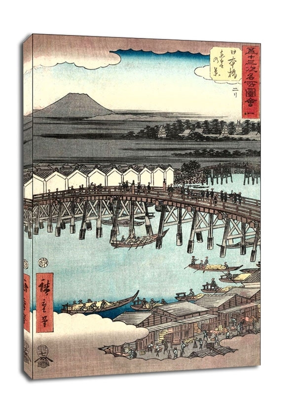 Image of Nihonbashi View of Dawn Clouds, Hiroshige - obraz na płótnie Wymiar do wyboru: 60x80 cm